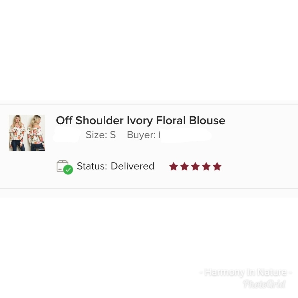 Very Soft Off Shoulder Ivory Floral Blouse - Picture 3 of 8